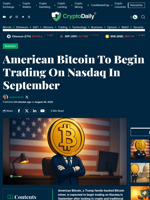 American Bitcoin To Begin Trading On Nasdaq In September - Crypto Daily