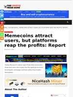 Memecoins attract users, but platforms reap the profits: Report - The Crypto News Wire