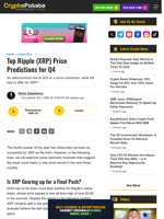 Top Ripple (XRP) Price Predictions for Q4