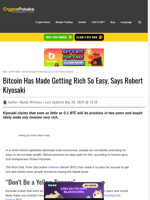 Bitcoin Has Made Getting Rich So Easy, Says Robert Kiyosaki