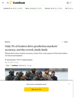 Only 3% of traders drive Polymarket's accuracy, not the crowd, study finds