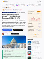 French Hill Highlights CLARITY Act as 2026 Passage Odds Hit 15%