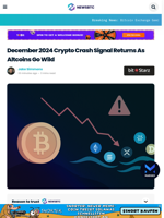 December 2024 Crypto Crash Signal Returns As Altcoins Go Wild