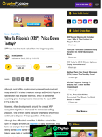 Why Is Ripple's (XRP) Price Down Today?