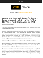 Consensus Reached, Ready for Launch: Baiya International Group Inc.’s “Ark Plan” Sets First Destination on BNB