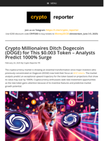 Crypto Millionaires Ditch Dogecoin (DOGE) for This $0.003 Token – Analysts Predict 1000% Surge