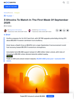3 Altcoins To Watch In The First Week Of September 2025