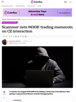 Scammer nets $430K trading memecoin on CZ interaction - Coinfea
