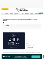 Anthropic CEO visits White House amid Claude Mythos AI model release