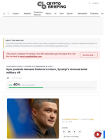 Kyiv protests demand Fedorov's return, Syrskyi's removal amid military rift