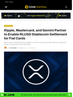 Ripple, Mastercard, and Gemini Partner to Enable RLUSD
