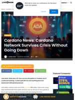 Cardano News: Cardano Network Survives Crisis Without Going Down | Live Bitcoin News