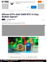 Bitcoin ETFs Add 7,869 BTC in Day, Bullish Signal?