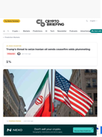 Trump's threat to seize Iranian oil sends ceasefire odds plummeting