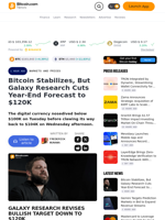 Bitcoin Stabilizes, But Galaxy Research Cuts Year-End Forecast to $120K – Markets and Prices Bitcoin News