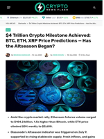 $4 Trillion Crypto Milestone Achieved: BTC, ETH, XRP Price Predictions — Has the Altseason Began? - Crypto News Flash