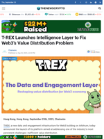 T-REX Launches Intelligence Layer to Fix Web3’s Value Distribution Problem - TheNewsCrypto