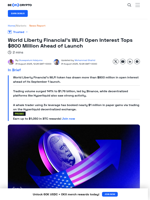 World Liberty Financial's WLFI Open Interest Nears $1 Million