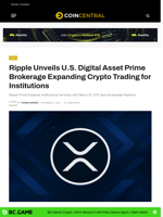 Ripple Unveils U.S. Digital Asset Prime Brokerage Expanding Crypto Trading for Institutions