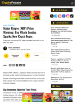 Major Ripple (XRP) Price Warning: Big Whale Exodus Sparks New Crash Fears