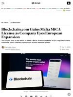 Blockchain.com Gains Malta MiCA License as Company Eyes European Expansion - Decrypt