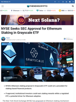 NYSE Seeks SEC Approval for Ethereum Staking in Grayscale ETF