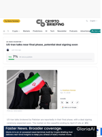 US-Iran talks near final phase, potential deal signing soon