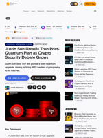 Justin Sun Unveils Tron Post-Quantum Plan as Crypto Security Debate Grows – Crypto News Bitcoin News