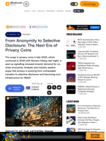 From Anonymity to Selective Disclosure: The Next Era of Privacy Coins – Privacy Bitcoin News