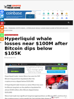 Hyperliquid whale losses near $100M after Bitcoin dips below $105K - The Crypto News Wire