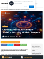Claude Mythos Just Made Web3's Security Model Obsolete | Live Bitcoin News