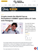 Crypto meets the World Cup as Pochettino's USMNT opens with a 4-1 win over Paraguay