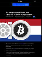No, the Dutch government isn't creating a strategic bitcoin reserve