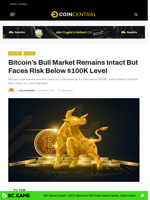 Bitcoin’s Bull Market Remains Intact But Risk Below $100K Level