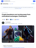 Crypto launderers are turning away from centralized exchanges: Chainalysis: Guest Post by Cointelegraph | CoinMarketCap