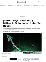 Jupiter Says YOLO Hit $1 Billion in Volume in Under 24 Hours | The Defiant