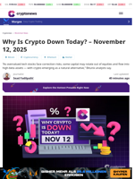 Why Is Crypto Down Today? – November 12, 2025