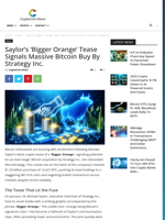 Saylor's 'Bigger Orange' Tease Signals Massive Bitcoin Buy by Strategy Inc. - CryptoCoin.News