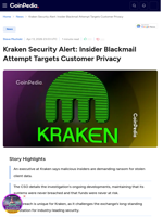 Kraken Security Alert: Insider Extortion Attempt Targets Customer Privacy