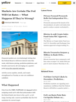 Markets Are Certain The Fed Will Cut Rates — What Happens If They’re Wrong? | Yellow.com