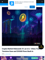 Crypto Market Rebounds 5% as U.S.–China Trade Tensions Ease and $550B Flows Back In | Bitcoinist.com