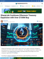 SharpLink Continues Ethereum Treasury Expansion with Over $100M Buy - TheNewsCrypto