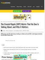 The Crucial Ripple (XRP) Metric That No One Is Talking About, and Why it Matters