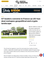 G7 leaders convene in France as US-Iran deal reshapes geopolitical and crypto landscape