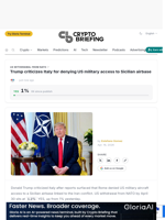 Trump criticizes Italy for denying US military access to Sicilian airbase