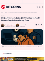 North Korean Crypto Laundering: US DOJ Seizes $7.74M