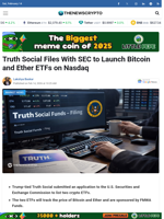 Truth Social Files With SEC to Launch Bitcoin and Ether ETFs on Nasdaq - TheNewsCrypto