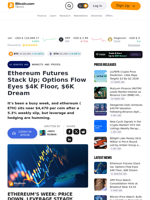 Ethereum Futures Stack Up; Options Flow Eyes $4K Floor, $6K Dream – Markets and Prices Bitcoin News