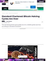 Standard Chartered: Bitcoin Halving Cycles Are Over - U.Today