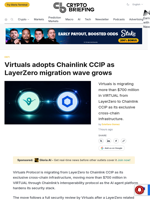 Virtuals adopts Chainlink CCIP as LayerZero migration wave grows